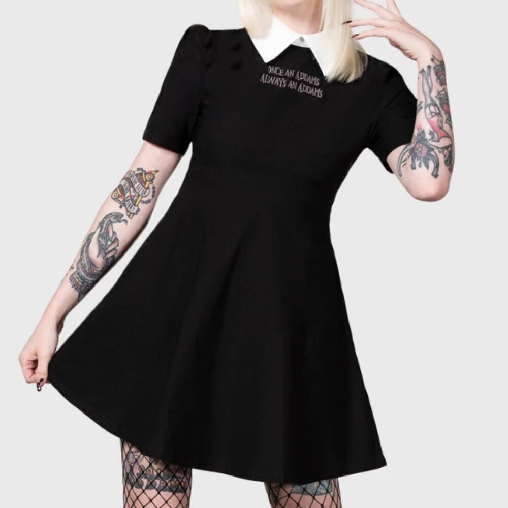 Killstar x Wednesday Addams Blackest Heart Skater Dress XXL NEW WITH TAGS